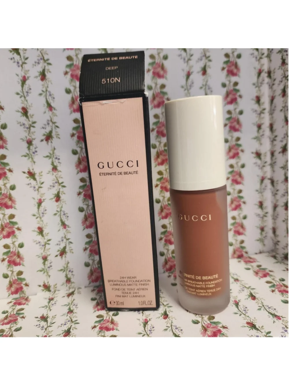 Gucci Eternity De Beaute 24H Wear Breathable Foundation in shade 510N Deep #gucc